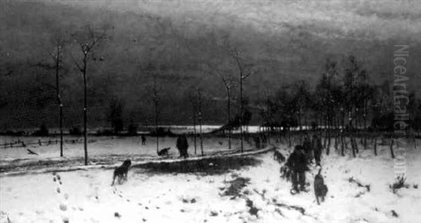 Winterlandschaft Bei Eintretendem Tauwetter by Ludwig Munthe