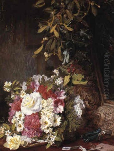 Christmas-'these Flowers Are Like The Pleasures Of The World' Oil Painting - Martha Darley Mutrie