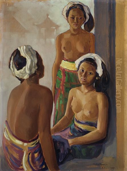 Three Balinese Women by Czeslaw Mystkowski