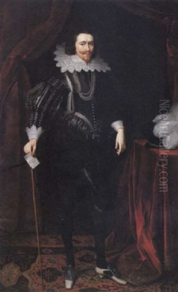 Portrait Of The Duke Of Buckingham by Daniel Mytens the Elder