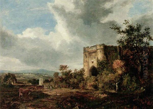 A View Of Carisbrook Castle, Isle Of Wight by Patrick Nasmyth