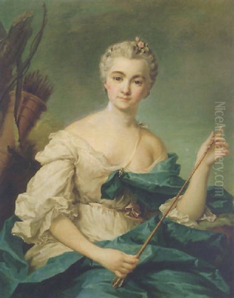 Portrait Of Mlle De Beaujolais by Jean Marc Nattier