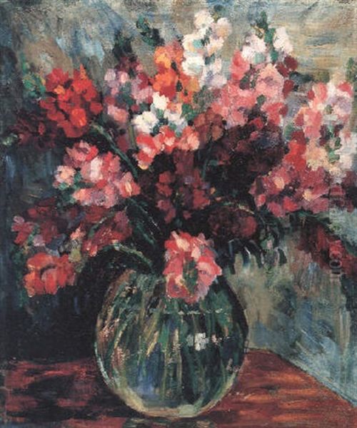 Blumen In Kugelvase by Heinrich Nauen