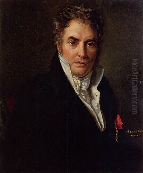 Portrait Of Jacques Louis David by Francois Joseph Navez