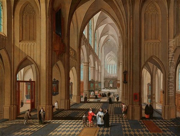 Interior Of A Gothic Church by Peeter Neeffs the Elder