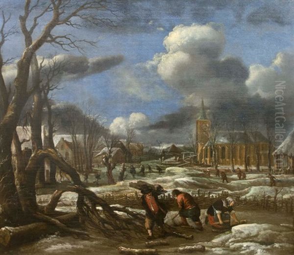 Eine Winterlandschaft by Aert van der Neer