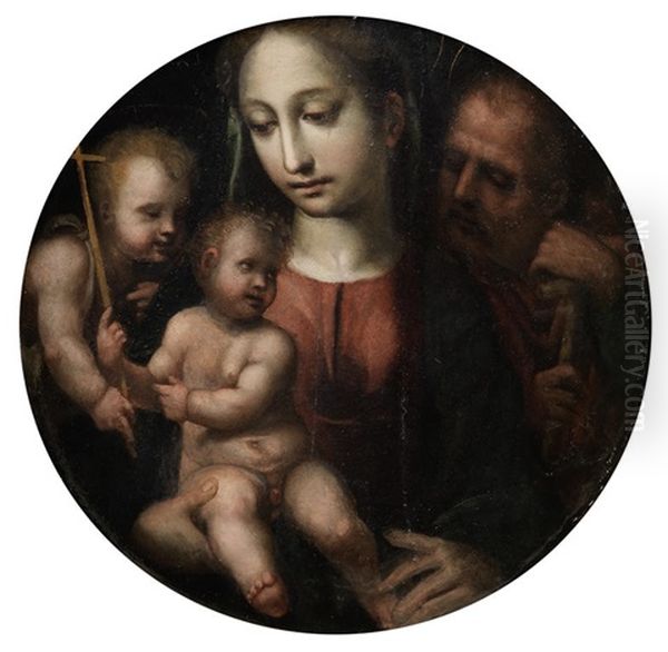 The Holy Family 42.7cm (16 13/16in). Diameter by Bartolomeo Neroni