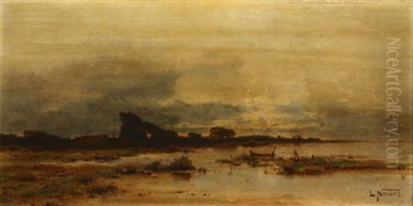 Moorland Landscape by Louis (Ludwig) Neubert