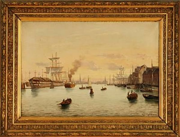 Harbour Scene From Copenhagen by Johan Jens Neumann