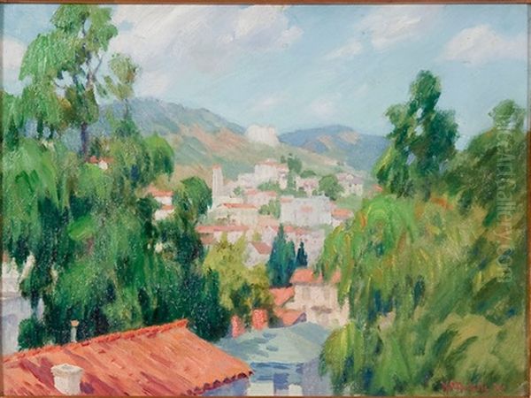 California Landscape With Rooftops by Harley De Witt Nichols