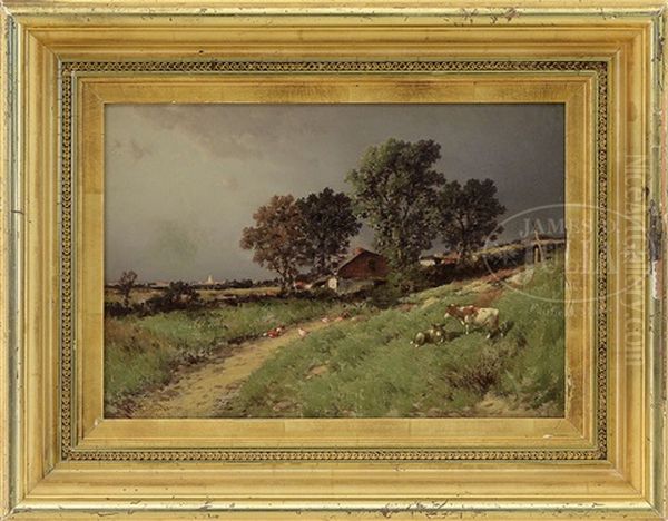 Pastoral Landscape With Storm Clouds by George Washington Nicholson