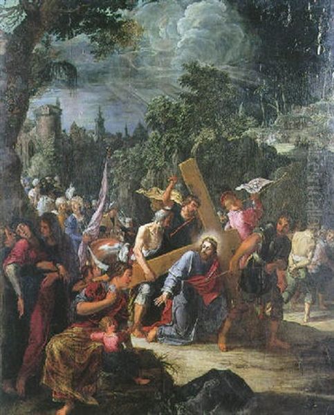 Le Portement De Croix by Adriaen van Nieulandt the Elder