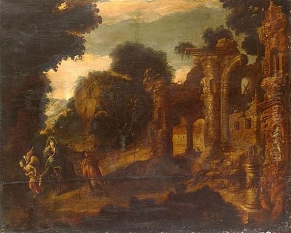 The Rest On The Flight Into Egypt by Willem van Nieulandt the Younger