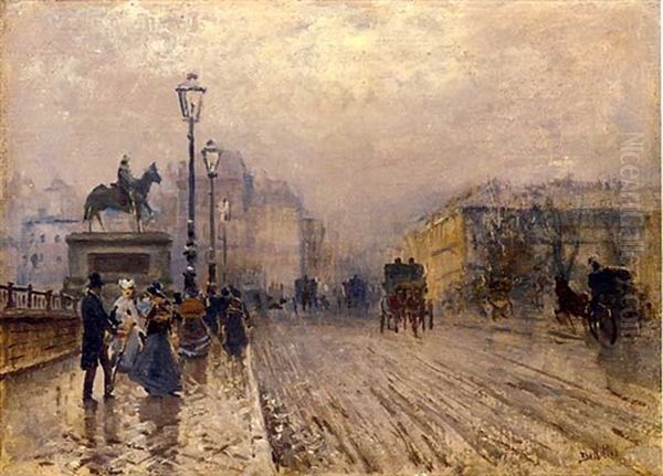 Rue De Paris Avec Caleches by Giuseppe de Nittis