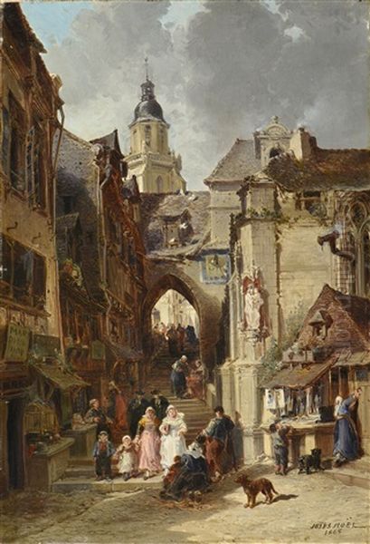 Ruelle Animee by Jules Achille Noel