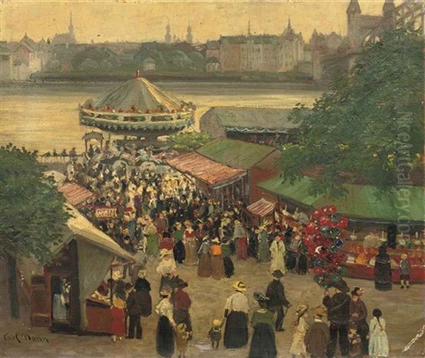 Rheinische Kirmes Beuel (a Circus Along The River Rhine) by Carl Nonn