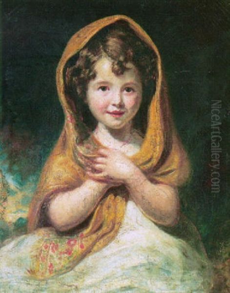 Portrait Of A Girl Wearing A Bonnet by James (Thomas J.) Northcote