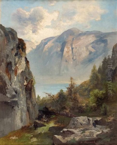 Am Weg Zur Simonyhutte An Der Tropfwand Reith Beim Hallstatter See by Adolf Obermuellner