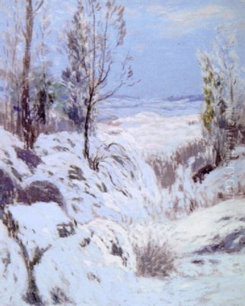 Landscape In Winter by Leonard Ochtman