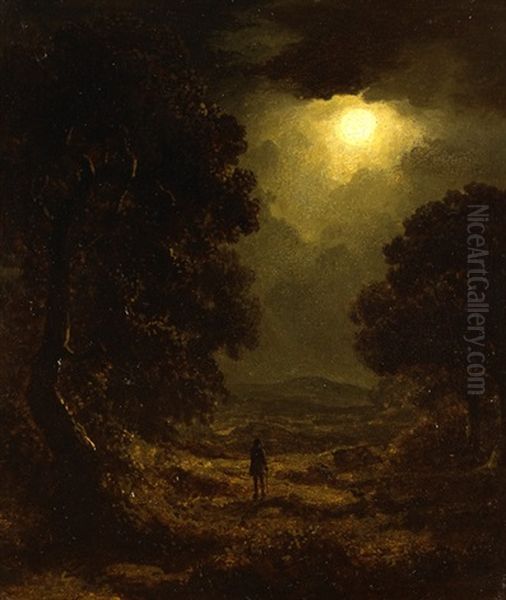 A Moonlit Landscape by James Arthur O'Connor