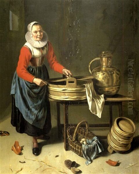 Jeune Femme Dans Une Cuisine Oil Painting - Willem Van Odekerken