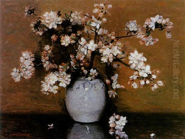 Cherry Blossom In A Vase by Frans David Oerder