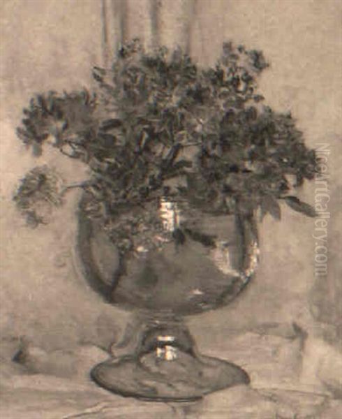 Flowers In A Glass Bowl by Frans David Oerder