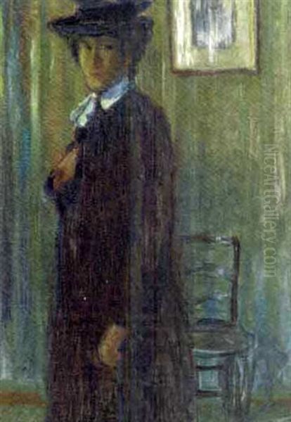 A Lady In An Interior by Auguste Oleffe