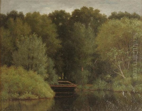 Summer Landscape With Footbridge by Alfred T. Ordway