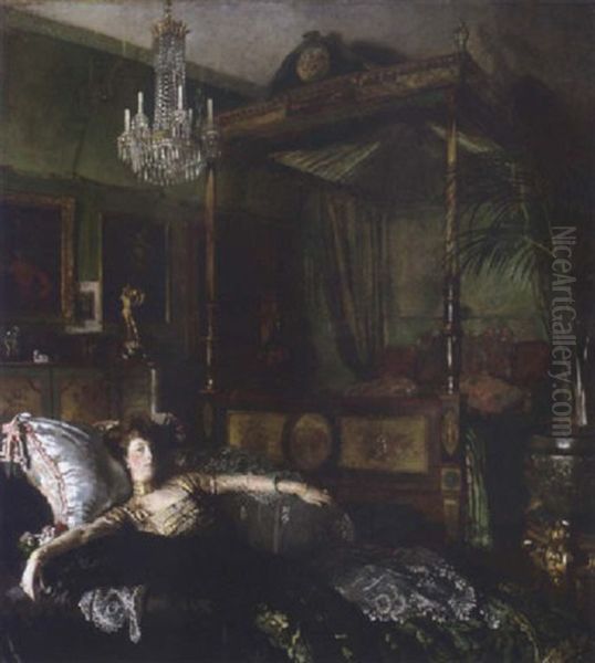 Interior At Clonsilla With Mrs. St. George by Sir William Orpen