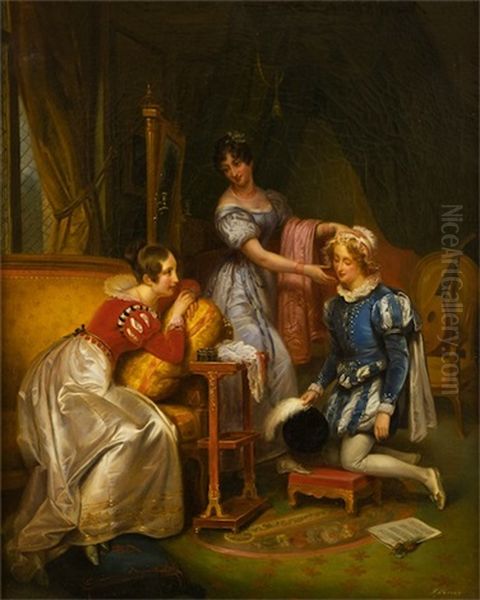 Galantni Scena by Alfred Guillaume Count d' Orsay