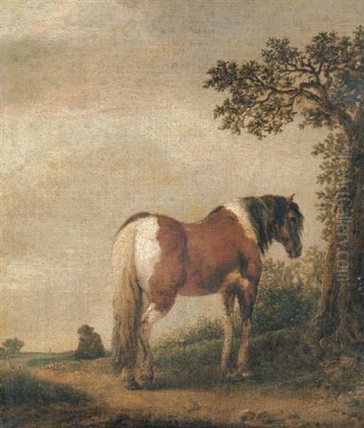 A Horse In A Landscape by Isaac Van Ostade