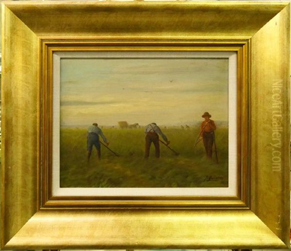 Farmers Mowing With Scythes by Jacob Oudes Sr.