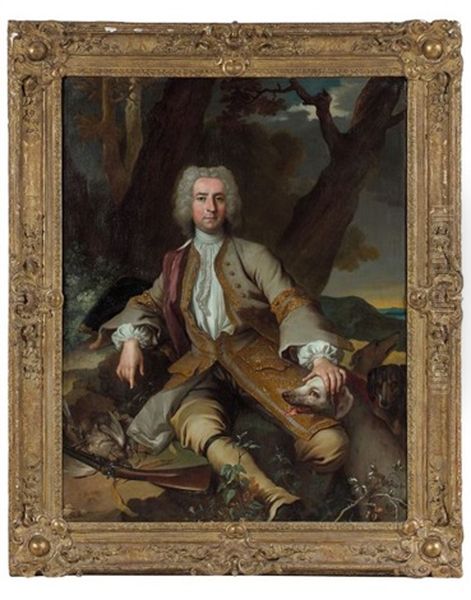 Portrait D'homme En Chasseur by Jean-Baptiste Oudry