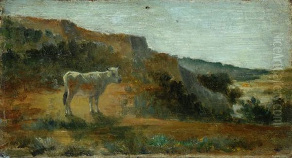 Paesaggio Con Mucca by Filippo Palizzi