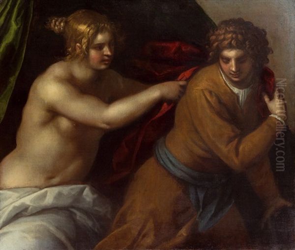 Die Frau Potiphars Versucht Joseph Zu Verfuhren by Jacopo Palma il Giovane