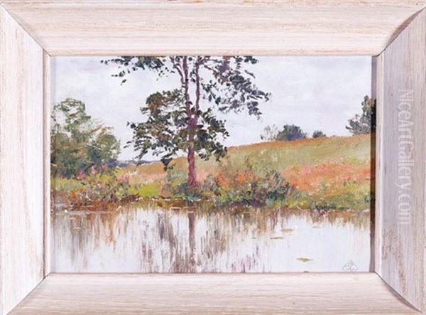 Landscape With Tree Reflected In The Pond by Walter Launt Palmer