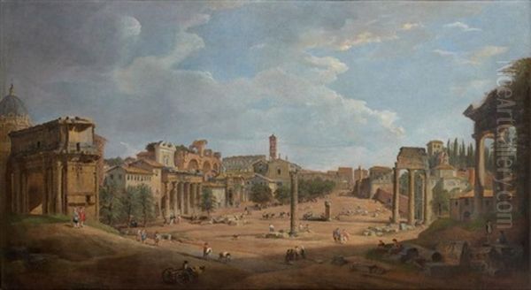 Vue Du Forum Romain by Giovanni Paolo Panini