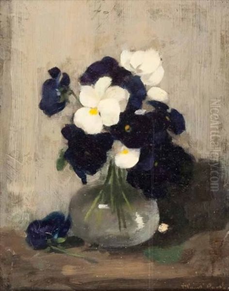 Still Life Of Flowers In A Glass Vase by Stuart James Park