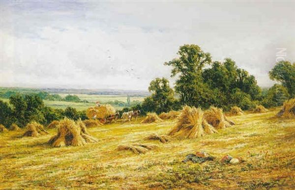 Harvest Time Near Guildford, Surrey by Henry H. Parker