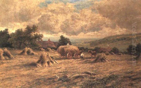 Harvesting, Haslemere, Surrey by Henry H. Parker