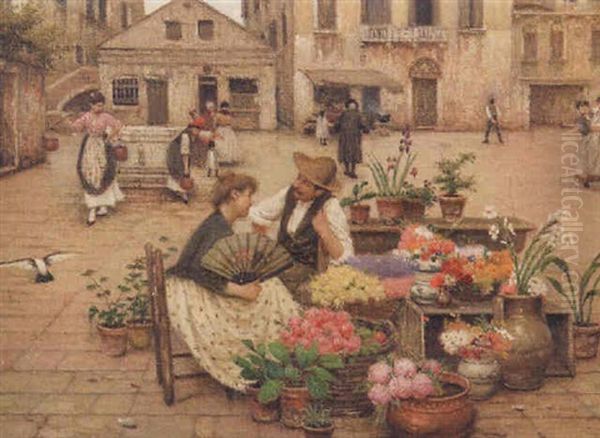 The Flower Vendor by Luigi Pastega