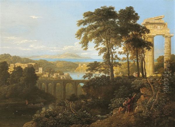 Ideale Landschaft Mit Antiken Tempeln Und Ruinen by Pierre Patel