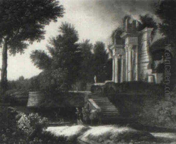 Classical Landscape With The Flight Into Egypt by Pierre Patel