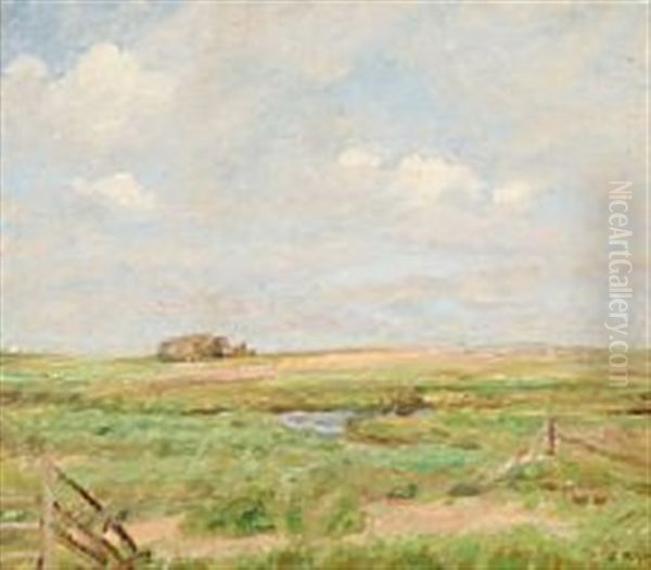 A Landscape With A Blue Sky by Julius Paulsen