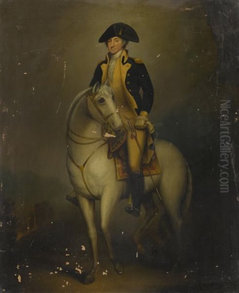 Portrait Of George Washington On Horseback by Rembrandt Peale