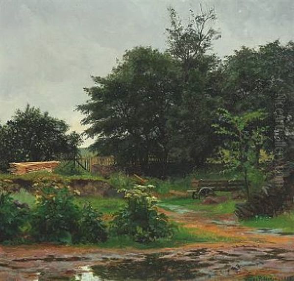 Danish Landscape, Presumably From Skamstrup Praestegard In Odsherred by Viggo Pedersen