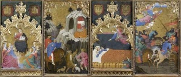 Scenes De La Vie De Saint Michel (various Sizes; 4 Works) by Juan De Peralta