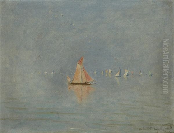 Voiliers En Mer by Leon Jean Basile Perrault