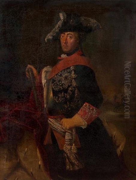 Portrait De Frederic Ii, Roi De Prusse by Antoine Pesne